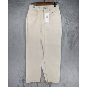 Les Coyotes De Paris Women's Long Denim Skirt Ivory Size Medium NWT Raw Cotton